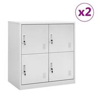 vidaXL Armoires à casiers 2 pcs Gris clair 90x45x92,5 cm Acier