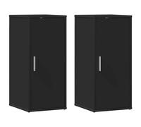 vidaXL Armoires à chaussures 2 pcs Noir 32x35x70 cm Aggloméré