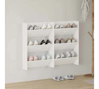 vidaXL Armoires à chaussures murales 2 pcs Blanc 60x18x90 cm Aggloméré