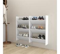 vidaXL 2X Armoires à Chaussures Murales Etagères à Chaussures Suspendues Organisateurs Range-Chaussures Salon Blanc 60x18x90 cm Aggloméré