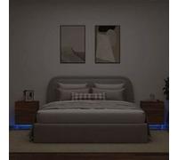 Armoires de Chevet avec Lumières LED 2 pcs, Tables de Chevet avec 7 Tiroirs, Tables de Nuit Chambre, Moderne, Chêne 836748