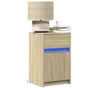 vidaXL Tables de chevet 2 pcs Chêne Sonoma, lumières LED