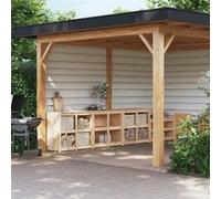 vidaXL Armoires de Cuisine d'Extérieur 3 pcs, Meubles de Rangement, Organisateur de Jardin Terrasse Patio, Marron Bois de Pin Massif 3196163 Marron G
