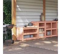 vidaXL Armoires de cuisine d'extérieur MEPPEL 2 pcs bois massif Douglas Marron G