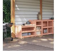 vidaXL Armoires de cuisine d'extérieur MEPPEL 2 pcs bois massif Douglas Marron G