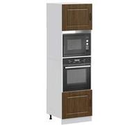 vidaXL Armoires de four 2 pièces "Kalmar" en bois d'ingénierie chêne brun 3315038 Marron