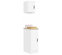 vidaXL Armoires de garage 2 pcs blanc bois d'ingénierie