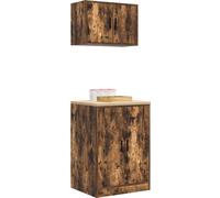 vidaXL Armoires de garage 2 pcs. Chêne fumé Bois composite