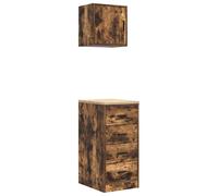 vidaXL Armoires de garage 2 pcs chêne fumé bois d'ingénierie 3328327