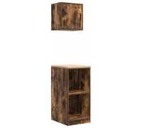 vidaXL Armoires de garage 2 pcs. Chêne fumé Bois composite