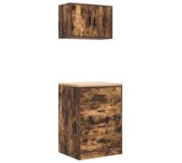 vidaXL Armoires de garage 2 pcs. Chêne fumé Bois composite