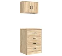 vidaXL Armoires de garage 2 pcs chêne sonoma bois d'ingénierie