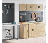 vidaXL Armoires de garage 2 pcs chêne sonoma bois d'ingénierie