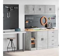 vidaXL Armoires de garage 2 pcs - Gris béton