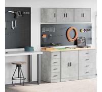 vidaXL Armoires de garage 2 pcs - Gris béton