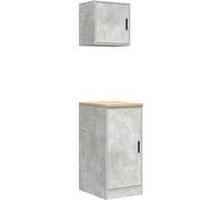 vidaXL Armoires de garage 2 pcs. Gris béton Bois composite