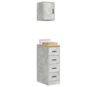 vidaXL Armoires de garage 2 pcs. Gris béton Bois composite