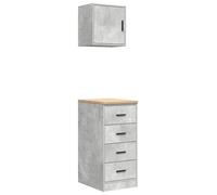 vidaXL Armoires de garage 2 pcs. Gris béton Bois composite