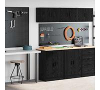 vidaXL Armoires de garage 2 pcs - Noir