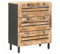 vidaXL Armoires de Rangement 60 x 33 x 75 cm Bois de Mangue Massif, Meuble de Rangement Salon, Armoire Moderne en Bois, étagère élégante avec Niveaux Personnalisables, déco Chic