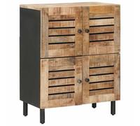 vidaXL Armoires de Rangement Naturel 60 x 33 x 75 cm, Armoire Moderne pour Salon, Meuble de Rangement en Bois de Mangue, Organiseur média, Compact et stylé