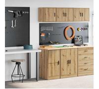 vidaXL Armoires de garage 2 pcs. Chêne Artisan Matériaux dérivés du bois
