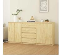 vidaXL Armoires latérales 3 pcs Bois de pin massif