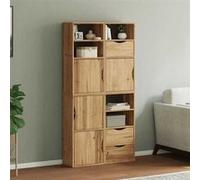 vidaXL Armoires latérales 4 pcs ODDA 40x24x79 cm bois massif pin, armoire, buffet, meuble de rangement de cuisine, meuble de 3365350 Marron G