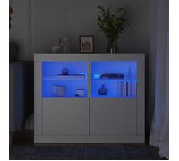 vidaXL Armoires Latérales Éclairage LED 2 pcs, Buffets avec Porte, Meubles de Rangement, Organisateur de Salon, Moderne, 836631