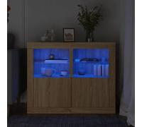 Vidaxl Armoires Latérales Et Lumières Led 2 Pcs Chêne Sonoma Multicolore