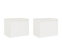 Vidaxl Armoires Murales 2 Pcs Blanc 45x30x35 Cm Bois De Pin Massif