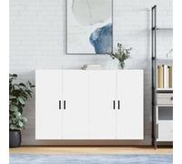 vidaXL Armoires murales 2 pcs blanc 69,5x34x90 cm, armoire, vitrine murale, armoire flottante, armoire de rangement, armoire de rangement avec portes Blanc G