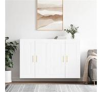 vidaXL Armoires murales 2 pcs blanc bois d'ingénierie