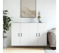 vidaXL Armoires murales 2 pcs blanc bois d'ingénierie
