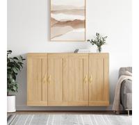 vidaXL Armoires murales 2 pcs ch¿ºne sonoma bois d'ing¿¿nierie Marron