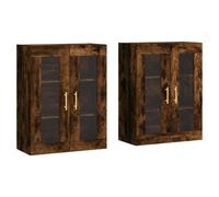 Vidaxl Armoires Murales 2 pcs - Chêne Fumé