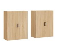 vidaXL Armoires murales 2 pcs chêne Sonoma 69,5x34x90 cm, Armoire, vitrine Murale, Armoire Flottante, Armoire de Rangement