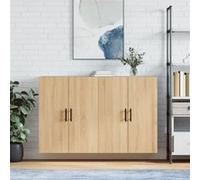 vidaXL Armoires murales 2 pcs chêne sonoma 69,5x34x90 cm3195646 chêne G