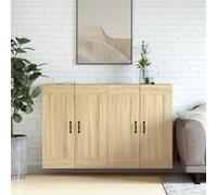 Armoires murales 2 pcs chêne sonoma bois d'ingénierie, armoire, armoire suspendue, armoire latérale, armoire de rangement