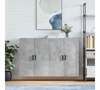 vidaXL Armoires murales 2 pcs gris béton 69,5x34x90 cm, armoire, vitrine murale, armoire flottante, armoire de rangement Gris G