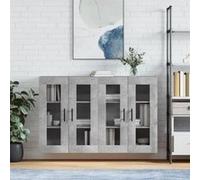 vidaXL Armoires murales 2 pcs gris béton bois d'ingénierie 3197965 Gris G
