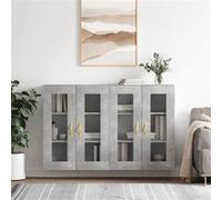 vidaXL Armoires murales 2 pcs gris béton bois d'ingénierie3197925 Gris G