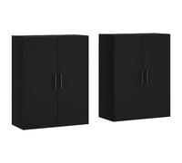 vidaXL Armoires murales 2 pcs Noir 69,5 x 34 x 90 cm