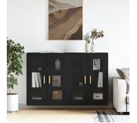 vidaXL Armoires murales 2 pcs noir bois d'ingénierie