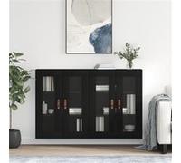 vidaXL Armoires murales 2 pcs noir bois d'ingénierie3197914 Noir G
