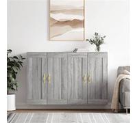 vidaXL Armoires Murales 2 pcs, Placards Suspendus, Meubles de Rangement Flottants, Organisateurs de Salon, Moderne, Sonoma Gris Bois d'Ingénierie Gris G