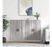 vidaXL Armoires murales 2 pcs sonoma gris 69,5x34x90 cm