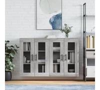 vidaXL Armoires murales 2 pcs sonoma gris bois d'ingénierie 3197967 Gris G