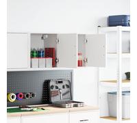 vidaXL Armoires murales de garage 2 pcs. Blanc Bois composite