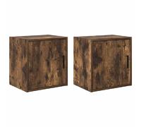 vidaXL Armoires murales de garage 2 pcs chêne fumé bois d'ingénierie